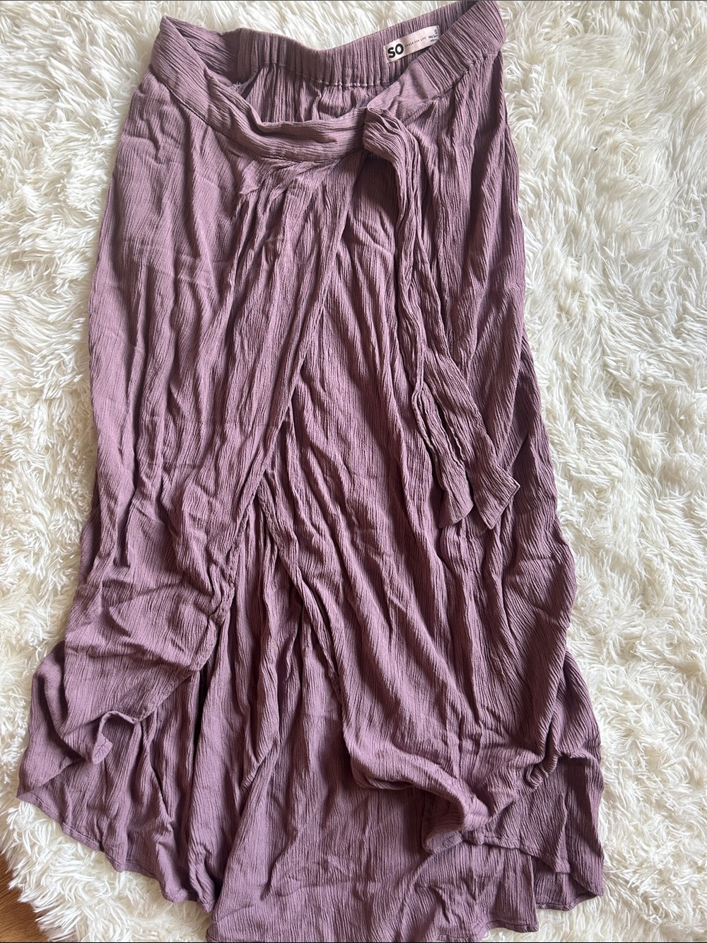 SO Mauve Crinkle Maxi Skirt - SO